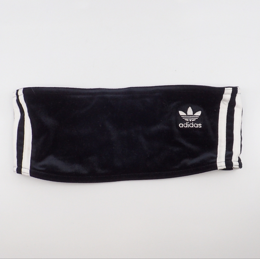 Adidas Black Velour Bandeau Top XS - NWT